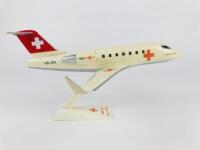 SWISS AIR AMBULANCE: A 1:80 scale (23cm long) 'Bombardier Challenger' plastic model, registration ' HB-JRA' - 2