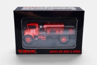 DENNING: A pair of Trux scale models, a 1:76 scale 1980 Denning Mono coach in Driver bus lines livery, model number TX16, also a 1:50 scale 1940's Chevrolet Blitz fire fighting tanker, model number TX8 - 3