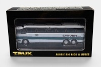 DENNING: A pair of Trux scale models, a 1:76 scale 1980 Denning Mono coach in Driver bus lines livery, model number TX16, also a 1:50 scale 1940's Chevrolet Blitz fire fighting tanker, model number TX8 - 4
