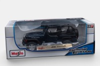 JEEP: A 1:18 scale Maisto model, this is a Jeep Wrangler Rubicon, finished in dark blue paintwork, a special edition, model number 46629