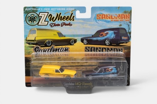 HOLDEN: An Oz Wheels 1:64 scale Holden HQ Sandman twin pack, celebrating the Holden 50th Anniversary in original packaging