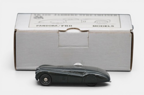 JAGUAR: A Pandora / Pro Models 1:43 scale white metal 1953 Jaguar XK 120 Jabbeke Streamliner in black paintwork in original box