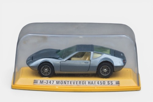 MONTEVERDI: An Auto Pilen 1:43 scale Monteverdi HAI 450 SS (M-347) in metallic blue in original perspex case