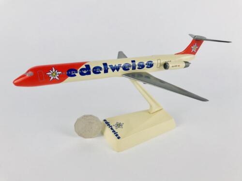 EDELWEISS MD80: 1:200 scale (23cm long) plastic model, registration "HB-IKM'