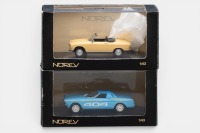 PEUGEOT: Two Norev 1:43 scale models in original boxes