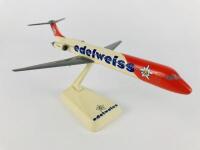 EDELWEISS MD80: 1:200 scale (23cm long) plastic model, registration "HB-IKM' - 3