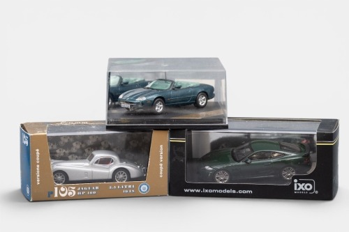 JAGUAR: Three Jaguar 1:43 scale models in original boxes