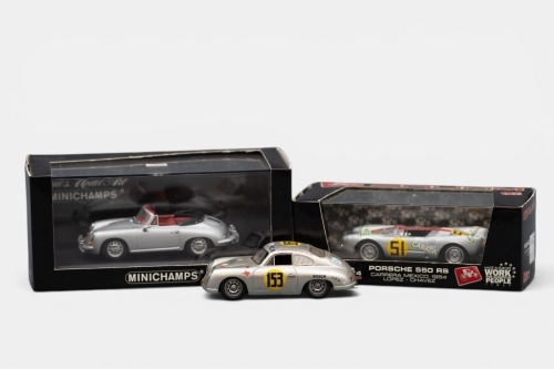 PORSCHE: Three Porsche 1:43 scale models