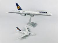 LUFTHANSA AIRBUS A380-800: 2 Models : A 1:200 scale plastic model, registration 'D-AIMA', and A 1:400 scale metal model on wheels, registration 'D-AIMA'. - 2