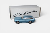 VOLVO: A 1:43 scale Rob Eddie 1972 Volvo P1800 ES Estate model, heavy white metal finished in blue paintwork, model number RE,11, a Rob Eddie model made by Brooklin models
