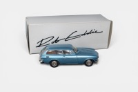 VOLVO: A 1:43 scale Rob Eddie 1972 Volvo P1800 ES Estate model, heavy white metal finished in blue paintwork, model number RE,11, a Rob Eddie model made by Brooklin models - 2