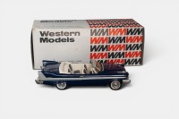 PLYMOUTH: A 1:43 scale Western models 1958 Plymouth Belvedere convertible model, a white metal model finished in dark blue paintwork, model number WMS 51X, made in England - 2