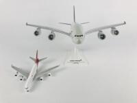 ASIANA AIRBUS A380: 2 Models (longest 36cm): A 1:200 scale plastic model, registration 'HL7625', and A 1:500 scale metal model on wheels, registration 'HL7388'. - 3