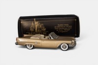 CHRYSLER: A 1:43 scale Brooklin collection 1959 Chrysler 300E convertible model, a white metal model finished in gold paintwork, model number BRK 41, made in England
