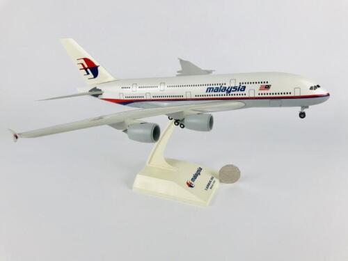 MALAYSIA AIRBUS A380: A 1:200 scale (38cm long) resin model, on stand with wheels.
