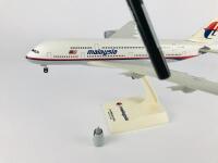 MALAYSIA AIRBUS A380: A 1:200 scale (38cm long) resin model, on stand with wheels. - 3