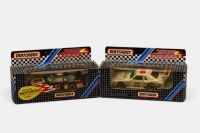 MUSTANG: A pair of 1:40 scale Matchbox turbo chargers models, a Zakspeed Mustang, number 83 Avon tyres Mustang livery, model number MTC-06, also another Zakspeed Mustang, number 28 Motul Mustang livery, model number TC-08