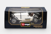 MERCEDES BENZ: A Bburago 1:18 scale 1931 Mercedes Benz SSKL model, finished in white paintwork with brown interior, model number 3002