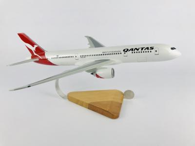 QANTAS BOEING 787: A 1:100 scale (44cm long) wooden model.