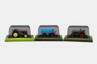 TRACTORS: Three Hachette Partworks 1:43 scale mixed tractor models including 1950 Motostandard Farmax 10D, 1958 Fendt F24, 1962 Ursus C325