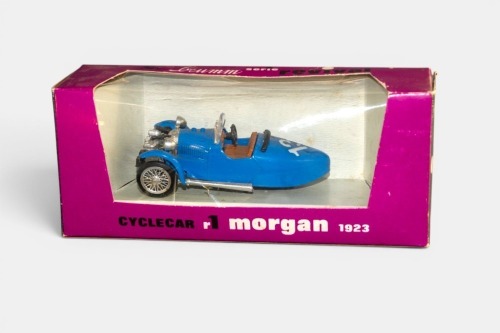 279 · MORGAN: A 1:43 scale Brumm model, a 1923 Morgan cyclecar, the number #13 finished in blue paintwork, model number R1