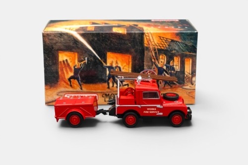 LAND ROVER: A Matchbox models of yesteryear model, a 1948 Land Rover auxiliary, model number YFE02, part of the fire engine series of models