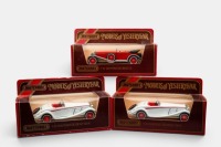 MERCEDES BENZ: A trio of Matchbox models of yesteryear models, a 1928 Mercedes Benz SS, also 2 1938 Mercedes Benz 540K models