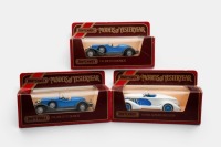 AUBURN STUTZ: A trio of Matchbox models of yesteryear models, a 1936 Auburn speedster, also 2 1931 Stutz bearcat models