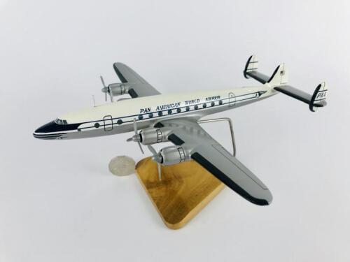 PAN AM SUPER CONSTELLATION: A 1:100 scale (28cm long) wooden model.