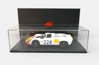 PORSCHE 907: A 1:18 scale Porsche 907, the number #224 race car, as driven to victory in the 1968 Targa Florio, with a driver combination of Elford - Maglioli, model number 18S689, made by Spark models, in original packaging