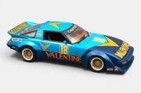 MAZDA: A 1:18 scale Biante model cars model, this is the Mazda RX7 as raced at the 1983 Castrol 400, the number 18 Murray Carter, Valentine liveried race car, comes with a limited edition signed certificate 066/400 pieces produced, model number BNJ0003 - 3