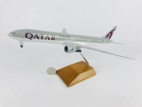 QATAR BOEING 777: A 1:100 scale (37cm long) resin model, with wheels on stand, registration 'A7-BAL'.