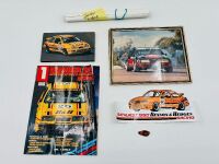 FORD SIERRA: A group of ATCC Ford Sierra items including a poster signed by Colin Bond, a copy of Motorsports Magazine Australia, a sticker, a badge and 2 photos [Location: Sydney]