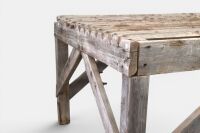 WOOL TABLE: A large vintage wool sorting table, 90cm high x 261cm long x 138cm wide - 2
