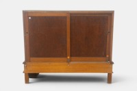 DISPLAY CABINET: An early 20th century display cabinet, with metal claw feet, one detached but present - 3