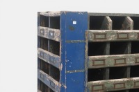 PIGEON HOLES: A large vintage industrial portable hardware filing cabinet - 4