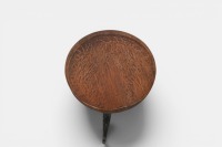 STOOL: An antique cast iron and wood stool by 'Satellite Adjustable Table Co, Grand Rapids Mich', 68cm high - 2