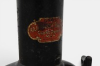 STOOL: An antique cast iron and wood stool by 'Satellite Adjustable Table Co, Grand Rapids Mich', 68cm high - 3