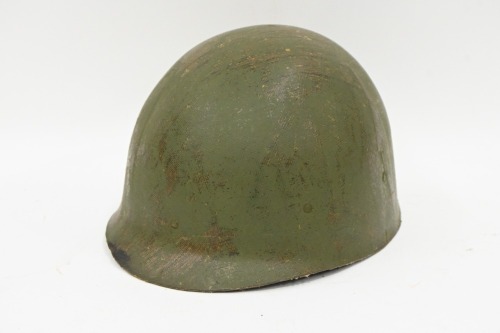 HELMET: A vintage military helmet believed to have been used by Field Regiment, with inside marked '1 FD Regt.Newman'