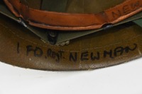 HELMET: A vintage military helmet believed to have been used by Field Regiment, with inside marked '1 FD Regt.Newman' - 4