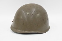 HELMET: A vintage military helmet, with leather internal - 2