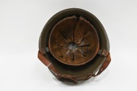 HELMET: A vintage military helmet, with leather internal - 3