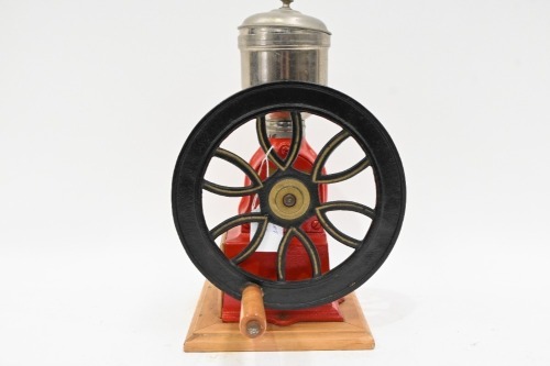 COFFEE GRINDER: An Elma cast iron single-wheel manual coffee grinder, 30 cm high, 19.5 cm wide