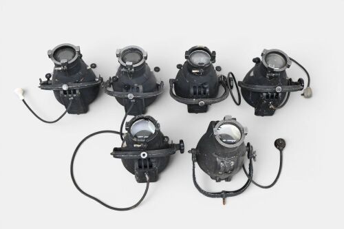 STUDIO LIGHTS: A group of six mid-century Stand Electric studio lights, approx 29cm long each