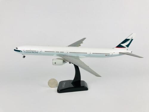 CATHAY PACIFIC BOEING 777-300: A 1:200 scale (37cm long) plastic model, registration 'B-HNE' with wheels on stand