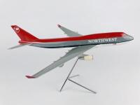 NORTHWEST BOEING 747: A 1:200 scale (35cm long) plastic model on metal stand. - 2