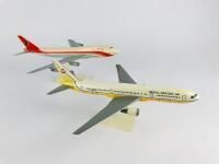 ANGOLA AND ROYAL BRUNEI AIRLINES: 2 models (longest 28cm): A 1:200 scale Angola Airlines 747-200 plastic model, registration 'D2-TEA' and A 1:200 scale Royal Brunei Boeing 767-300 plastic model. - 2