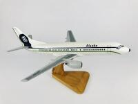ALASKA AIRLINES BOEING 737: A 1:50 scale (43cm long) wooden model. - 2