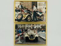 JAGUAR SS100: A collection of black and white photographs of chassis 18123, together with a pair of framed colour photographs of the car at the 1988 Mille Miglia, 30cm x 20cm - 5