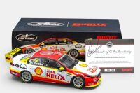 FORD: A 1:18 scale Biante model cars model, this is a Ford FG X Falcon as raced at the 2016 Clipsal 500, the number 12 Fabian Coulthard, Shell Helix liveried race car actually had pole position, comes with a personally signed certificate of authenticity, 